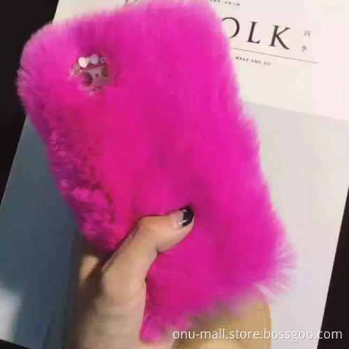 Trade Assurance Supplier Soft Rabbit Fur Phone Case for iPhone 5s 4s 6 6 Plus, Case for iPhone 6s Plus Wholesale